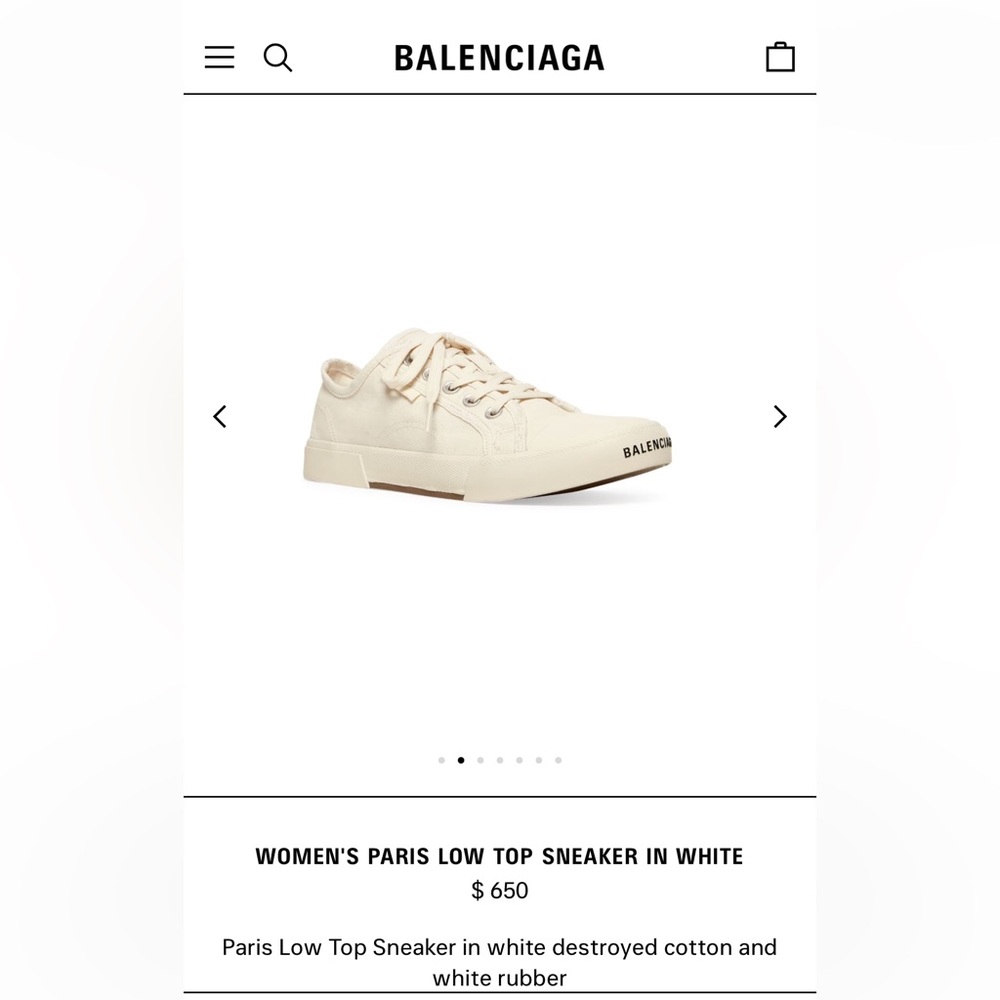 Women’s size 7 Balenciaga low top sneakers